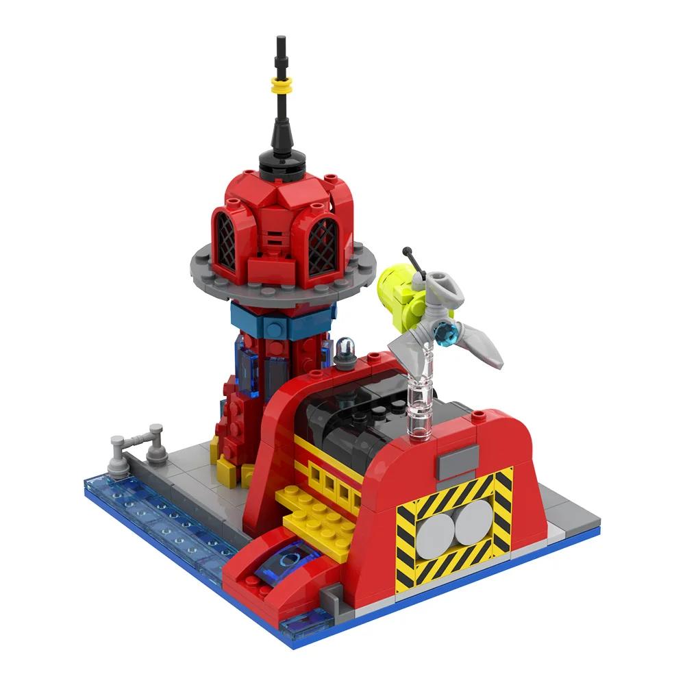 MOC Futurama Planet Express Model Building Blocks Animated DIY Creative Express Station Delivery Spaceship Brick Toys Adult Gift