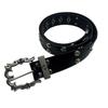 Punk Y2K Theme Waist Belt Adjustable PU Leather Wide Waistband With Rivet Studded Design For Jeans Pants Street Wear