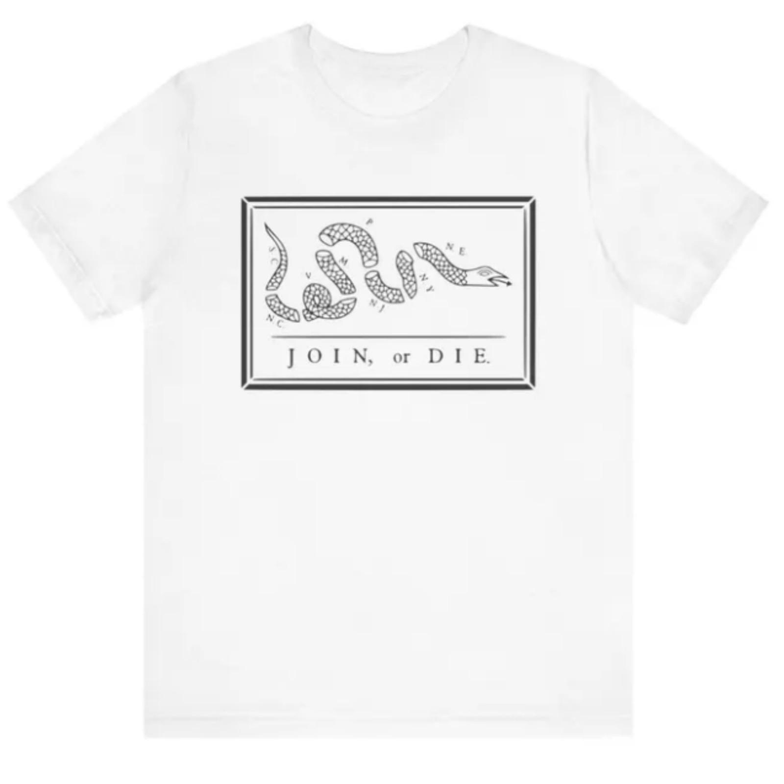 SNACK JOIN OR DIE WHITE Men Women Unisex Round Neck Short Sleeve T-Shirt 012 S
