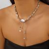 2Pcs/set HipHop Irregular CCB Beads Chain Necklaces for Women Vintage Gold Color Heart Pendant Necklace Daily Party Jewelry Gift