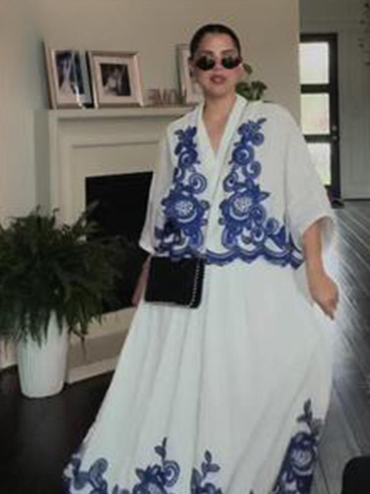 Вышитые рубашки с рукавами «летучая мышь» и юбками — фото 4