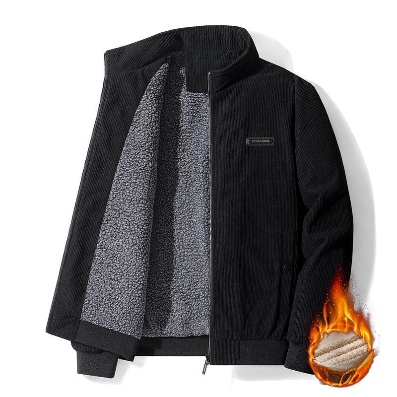 

Winter Coat Men s Fleece Thickened Fashion Stand-up Collar Lamb Fleece Casual Men s Jacket Winter Wear 5XL чорний