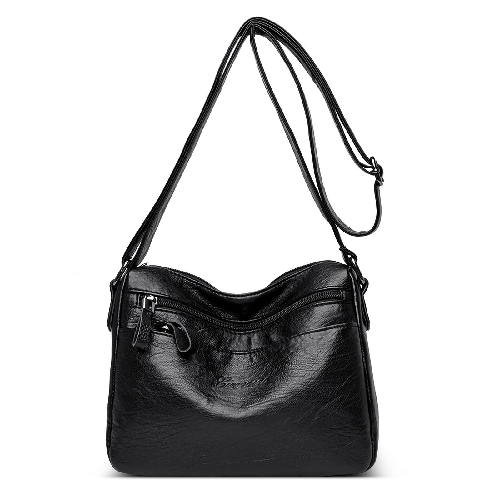 

FORRICA Women s Large Capacity Lightweight Shoulder Bag, Elegant PU Leather Crossbody Bag, Perfect for Commuting and Travel, Black