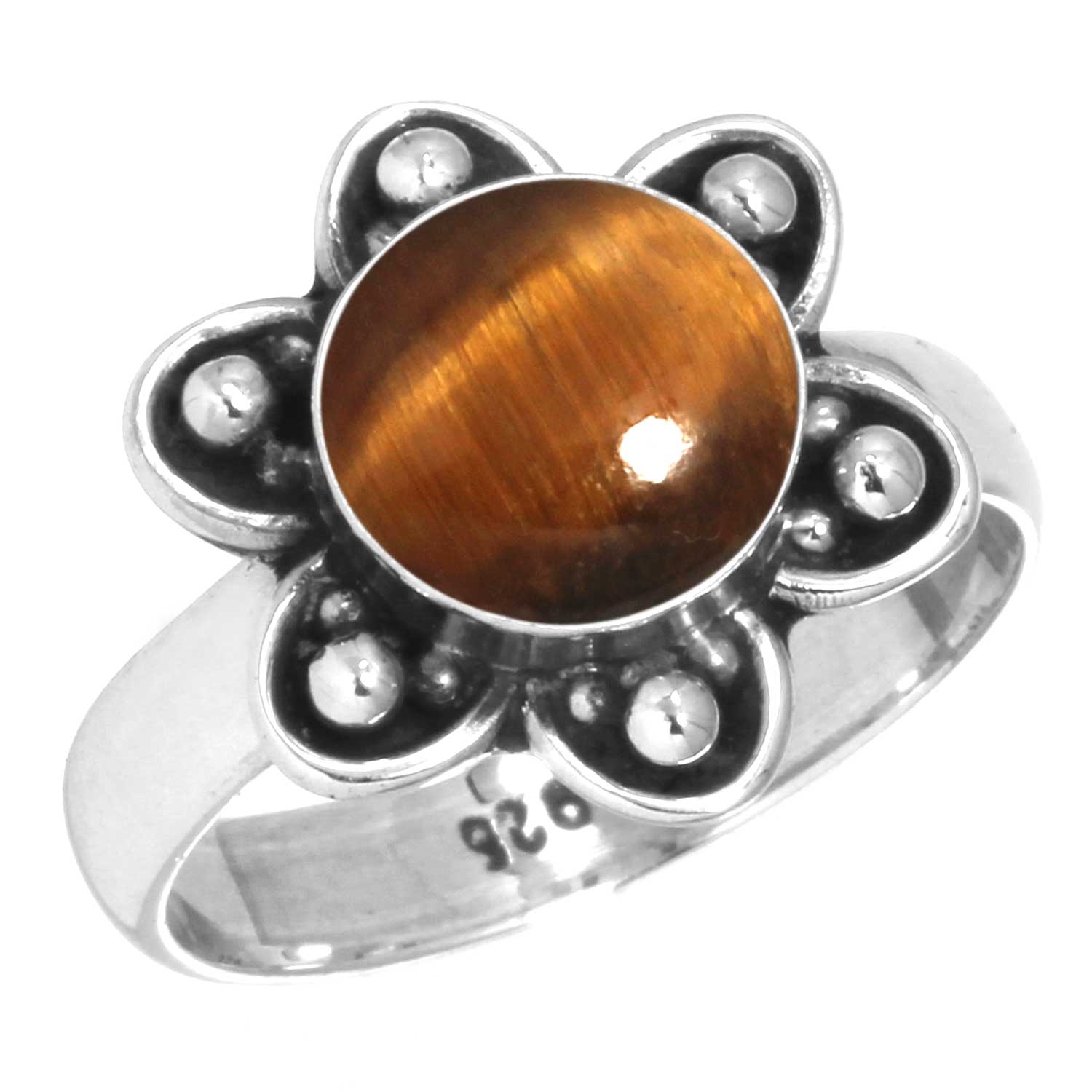 

Кольцо из стерлингового серебра 925 пробы Женское с драгоценным камнем Ручной работы Ювелирное изделие Подарок на годовщину Малахит Лунный камень Розовый кварц Красный камень Дымчатый топаз Тигровый глаз Солитер 11.5 глаз тигра