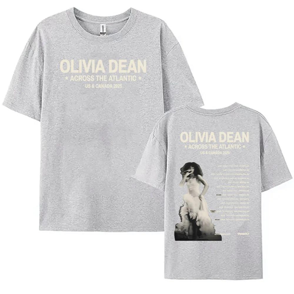 Across The Atlantic US & Canada Tour 2025 T-shirt Olivia Dean Graphic Printing Tshirts  Plus Size Streetwear Cotton Top Hip Hop