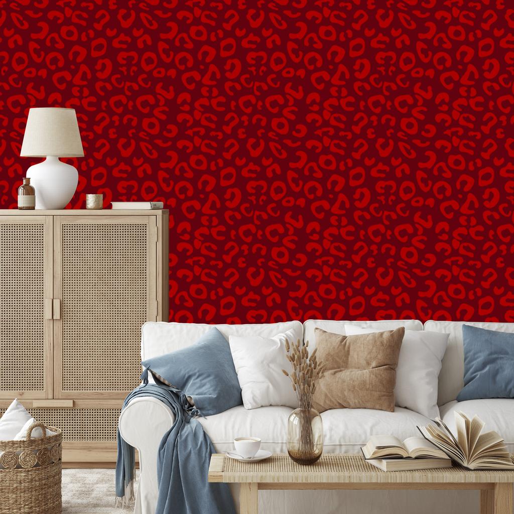 Red Animal Skin Wallpaper Red and Burgundy 50x1000