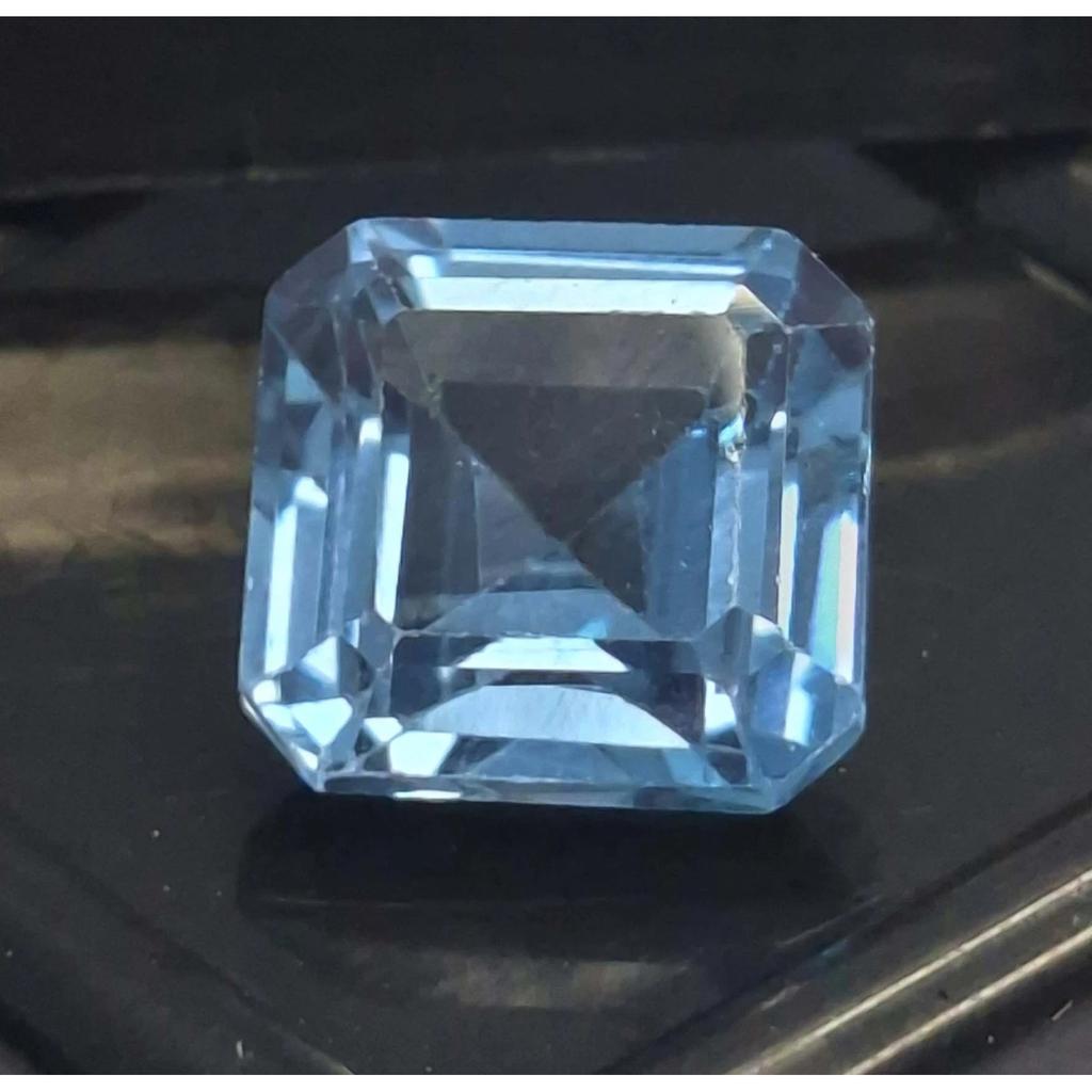 Stunning Sky Blue Aquamarine Natural Asscher Cut 5-7 Ct Certified Gemstone