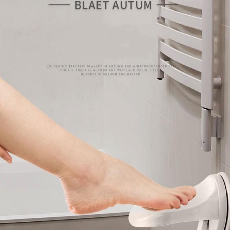 Descanso para os pés do chuveiro do banheiro, perna de barbear, suporte para pedal, ventosa, antiderrapante, lavagem dos pés