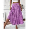 Women's Casual Ditsy Floral Elastic Waist Pocket Skirt, Suitable for Casual Commuting Wear