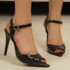 Women Sandals Summer New Fashion Fish Mouth Sandals Pumps Buckle Strap Stilettos Ladies Sexy Closed Toe Sandals High Heels Women