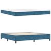 Bed Frame with Mattress Dark Blue 200 x 200 cm Fabric
