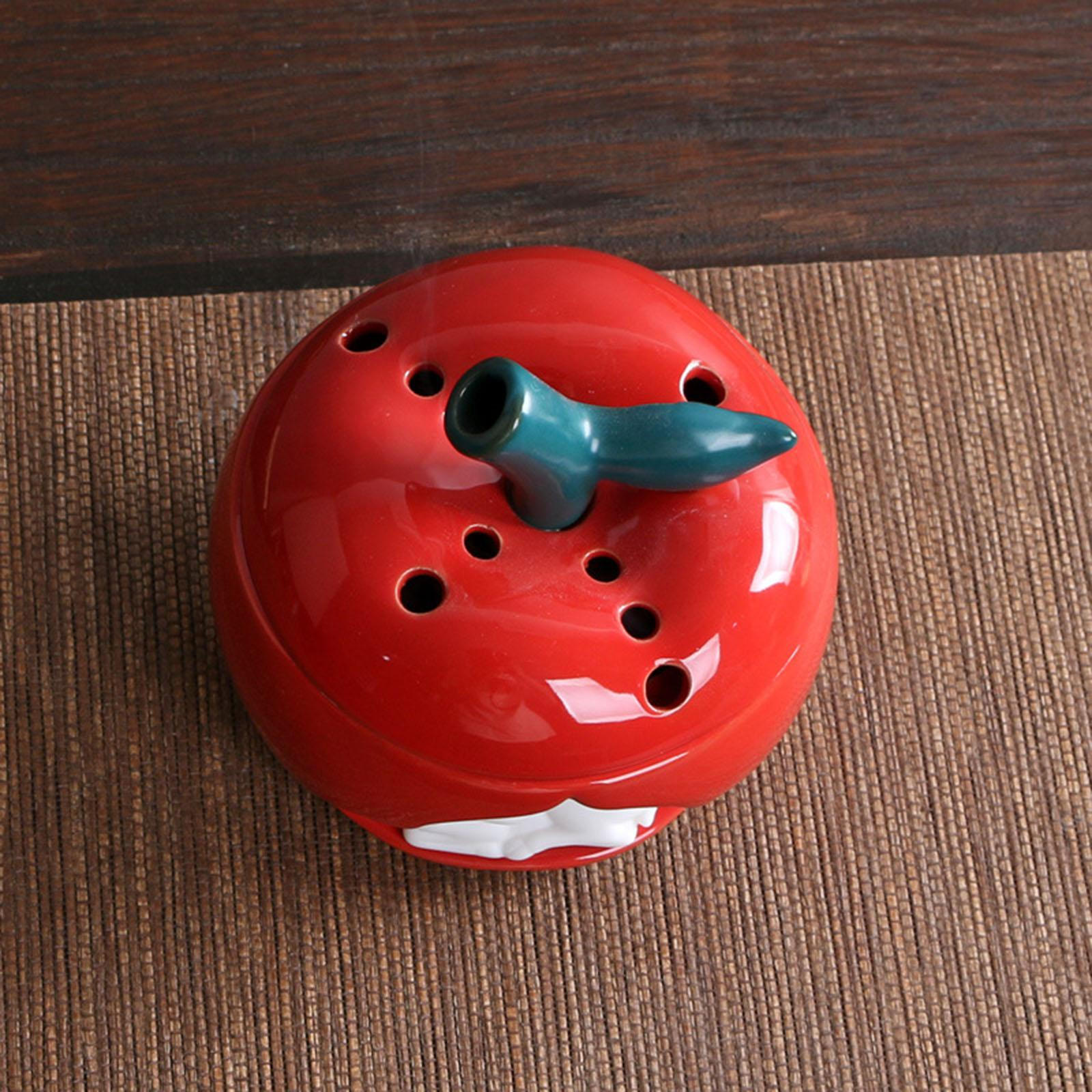 

Элегантная керамическая курильница с крышкой — украшение интерьера для ароматерапии красный