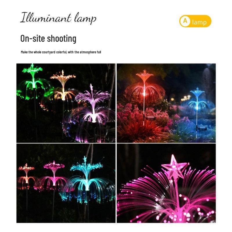 Outdoor Solar LED Glasfaser Quallenlicht - Dekorative Rasen- und Hofbeleuchtung