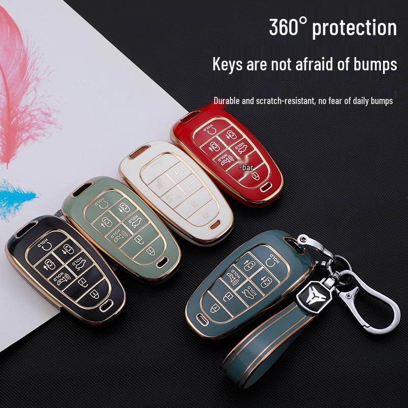Hyundai New Tucson L Korean Car Key Case: Protective Shell for 5, 7, 8-Key Sonata