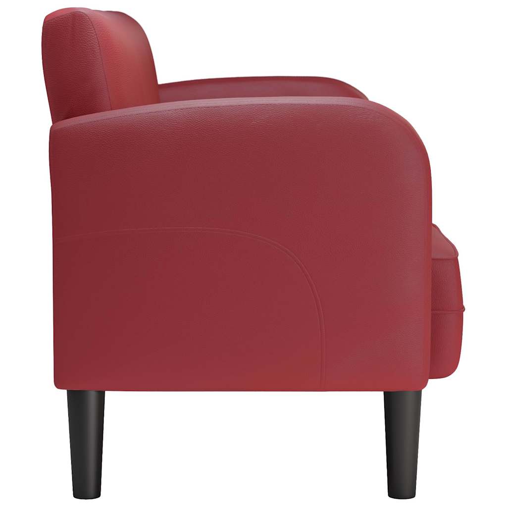 Two Seater Sofa Wine Red 110 Cm Faux Leather