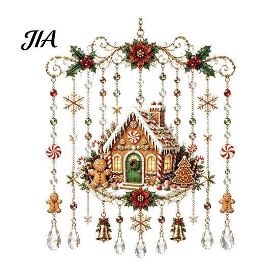 Atmosphärische Dekoration für Büroräume Weihnachts-Windspiel, Acryl-Sonnenfänger für Außenbereich Garten Terrasse Elegante Dekorationen Festival-Dekor, Hängend