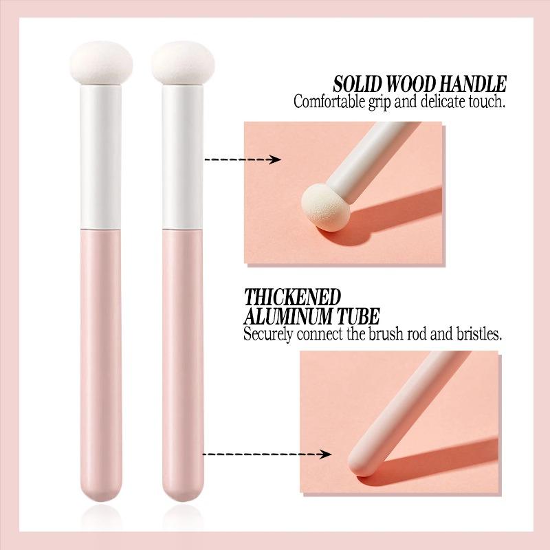 Mini Mushroom Head Concealer Sponge Brush Soft Round Tip For Spot Tear Trough Nasolabial Folds Portable Blending Makeup Tool