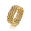 1Pc Fashionable and Versatile Classic Style Mesh Ring, Mesh Titanium Steel Ring