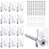 Practical Mirror Mounting Kit 20 Sets of Mirror Holder Clips Lightweight Plastic Clips with Screws and Anchors