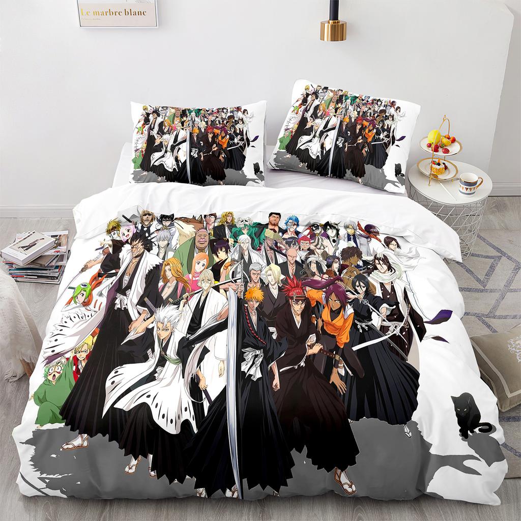 Japan Anime BLEACH Bedding Set Cartoon Comforter Duvet Cover Sets Bed Linen Twin Queen King Single Size Home Decor Kids Kawaii