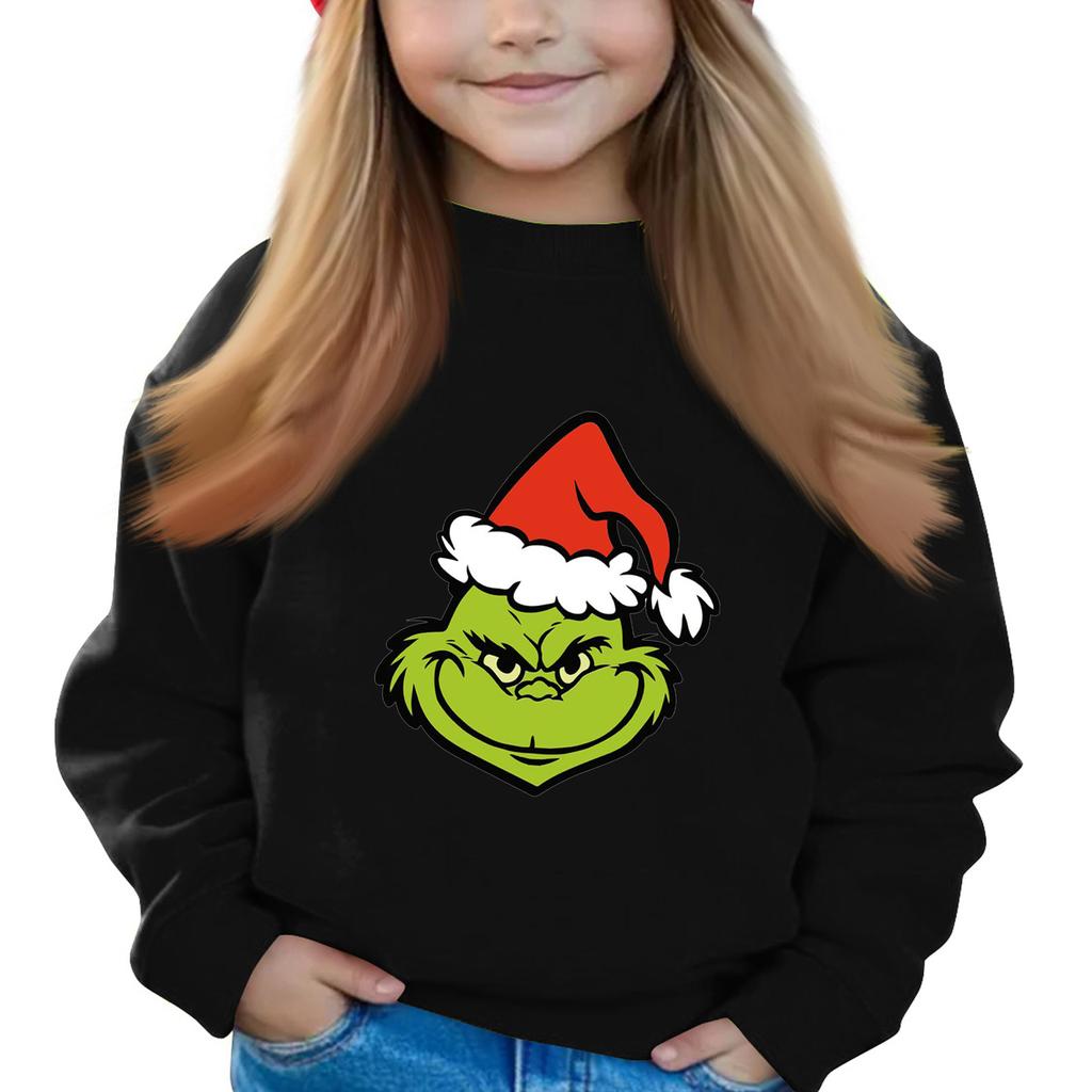 Christmas Day Girls Round Neck Pullovers For Kids Printed Baby Tops