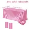 Rechteckiger Tischdecke Satin Tischdecke Helle Glatte Weiß Rosa Einfarbig Tischabdeckung Hochzeitsfeier Zubehör Tischdekorationen