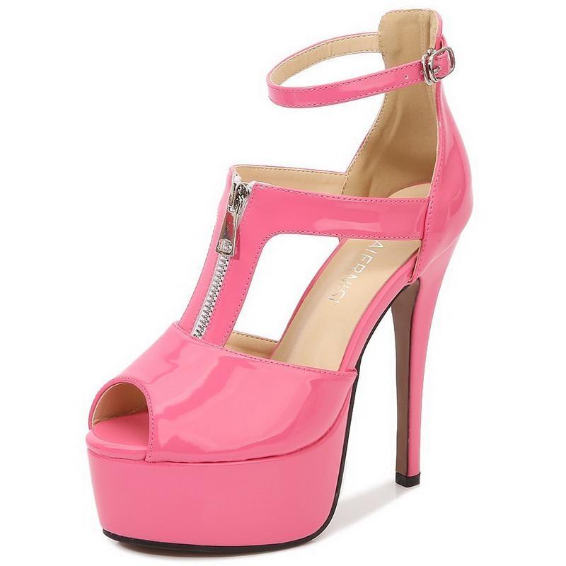 

Women Peep Toe Platform High Heel Sandals Ankle Strap Covered Heel Single Shoes for Office Nightclub Party Catwalk Banquet Dance 39 рожевий