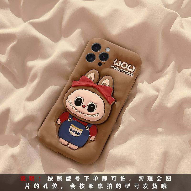 Кронштейн для чехла мобильного телефона Apple 17pro Мультяшный Милый 16/15plus Силиконовый Чехол для Android iPhone 17