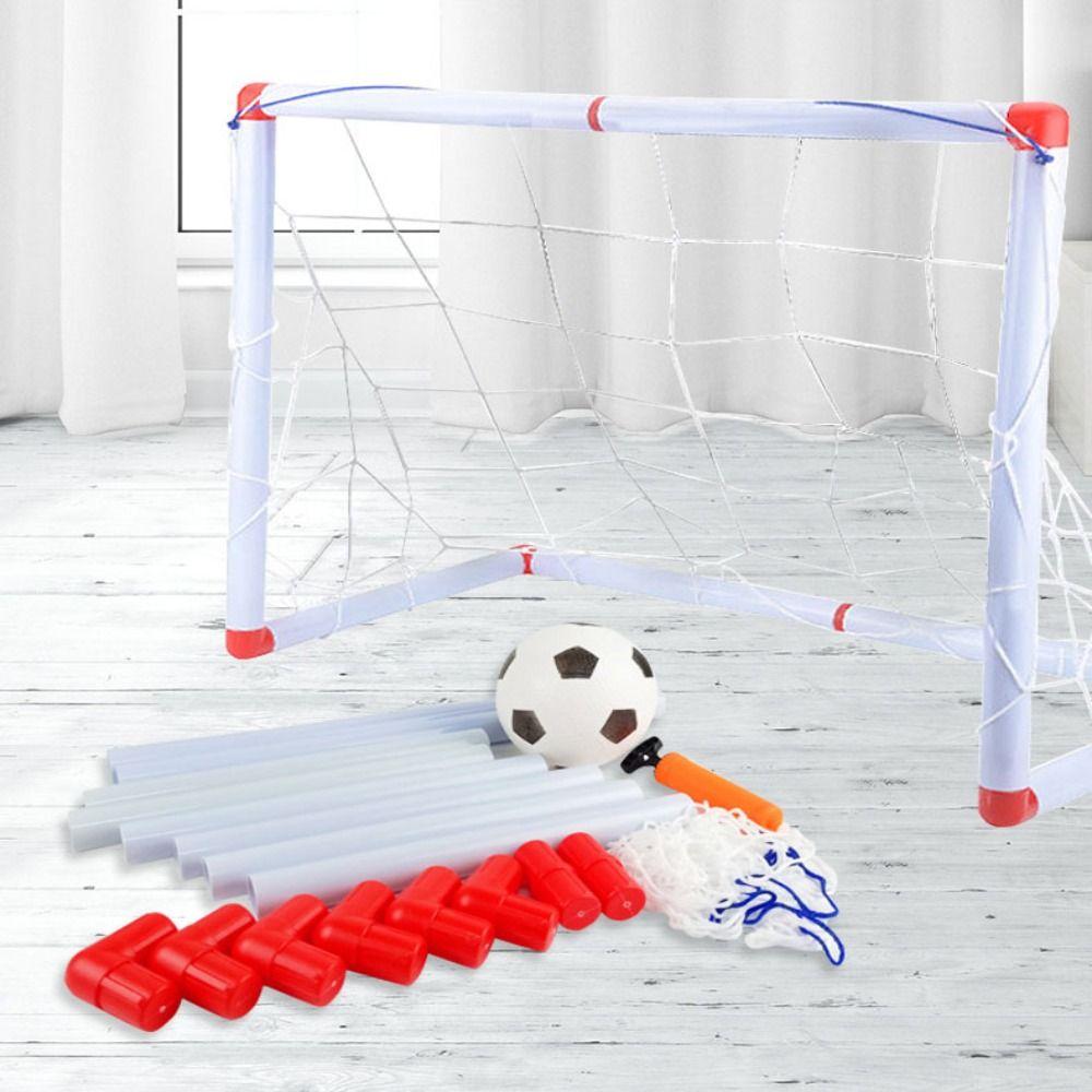 Mini Folding Football Soccer Ball Plastic 2 Sizes Removable Goal Post Net Set High-strength Kids Indoor Outdoor Toys