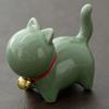 Tea Pet  Ceramics Ornaments Gold Painted Boutique Tea Table Accessories Kitten Creative Ceramics Cute Kitten Ornament Animal