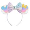 Trip Mickey Ears Headband For Girls Women Sequin Castle 5"Bow Hairband Festival Party Cosplay DIY Hair Accessories