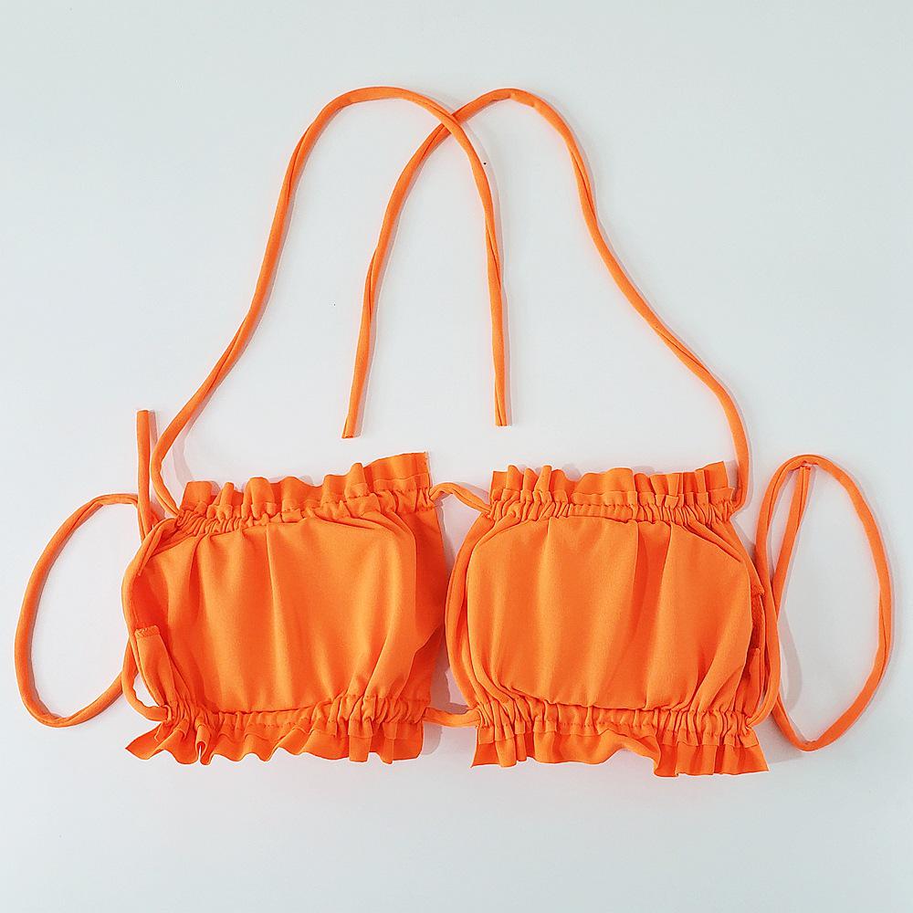 2025 Europejski i Amerykański Bikini z Falbankami i Wycięciami - Seksowny Strój Kąpielowy z Designem Handlu Zagranicznego