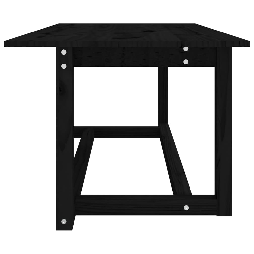 Coffee Table Black 110x55x45 Cm Solid Pine Wood