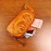 New Retro Wrinkle Bag for Women, Multi Functional Handbag for Students, Small Leather Change Bag, Red Envelope