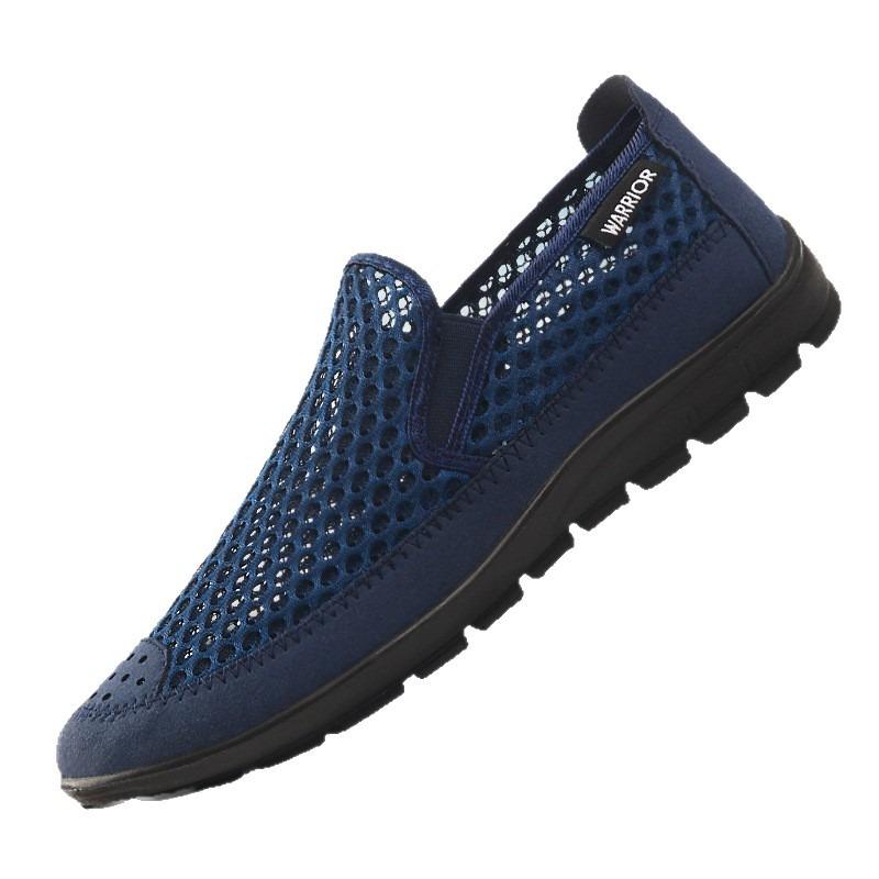 Men's shoes new summer hollow mesh shoes men's breathable one-pedal elderly shoes casual and light shoes