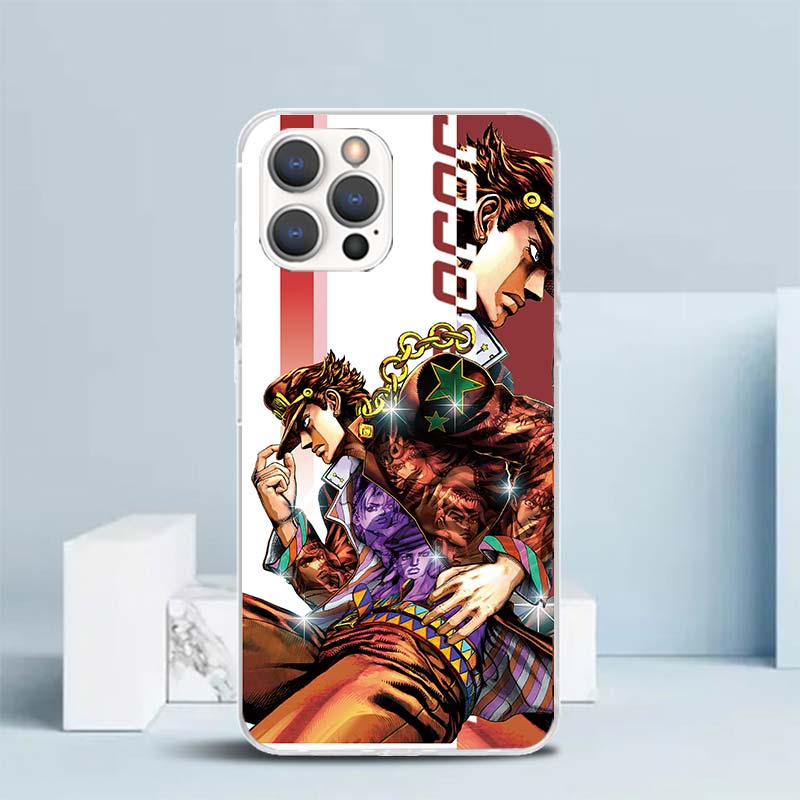 JoJo Bizarre Adventure Anime Soft Cover for iPhone 16 17 Air 15 14 Pro Max 16E Phone Case 13 Mini 12 11 7 SE 8 Print Pattern Fit