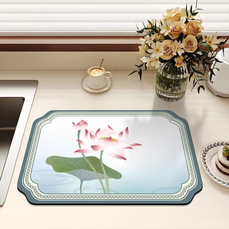 Ancient Style Diatom Mud Absorbent Heat Insulation Mat - Tea Table, Bar Counter, and Kitchen Draining Coaster
