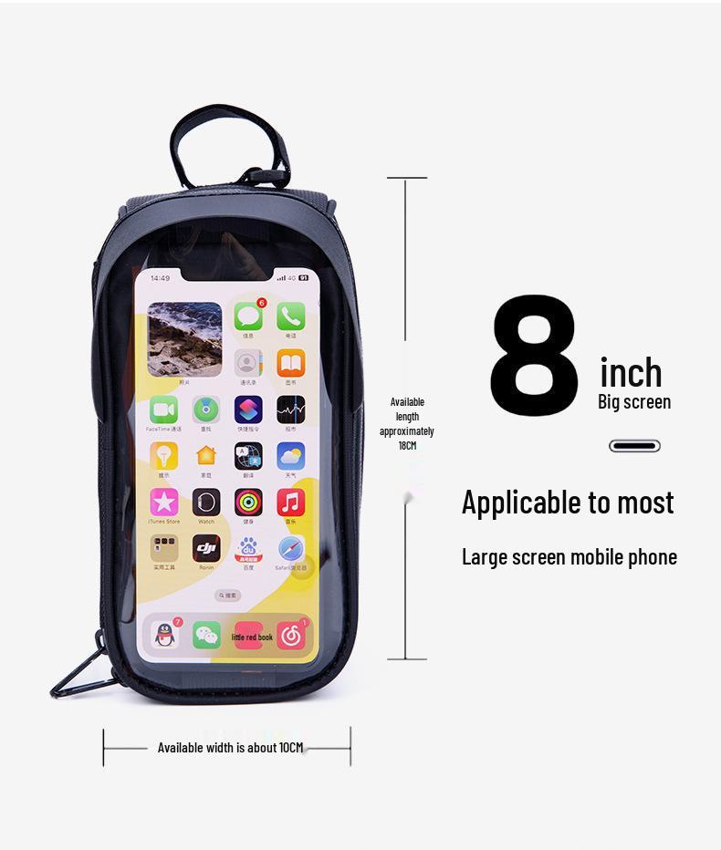 Waterproof Bicycle Top Tube Bag with Phone Touch Screen