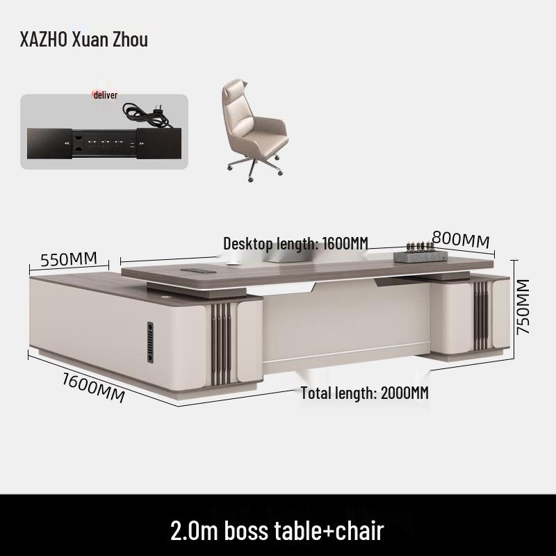 XAZHO Modern Executive Office Desk and Chair Set