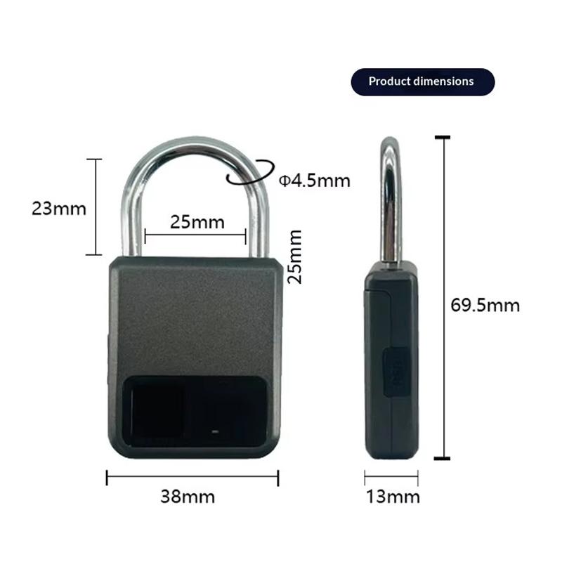 Biometric Smart Fingerprint Padlock Tuya App Control Waterproof Keyless Door Lock for Gym Lock School Backpack Luggage Security