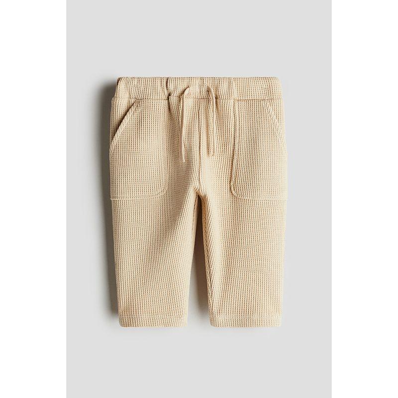 

HM Детская одежда Брюки для малышей 2025 Лето Новое поступление Вафельный хлопок Брюки-джоггеры 1267506 Beige 110/50