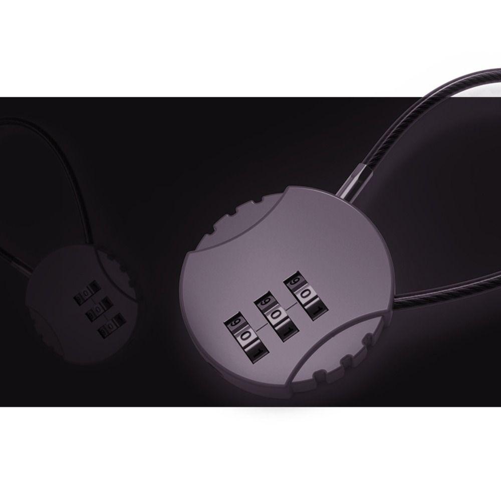 Cookie Shape Wire Rope Password Lock Zinc Alloy Code Lock NEW 3 Dial Digit Password Padlock