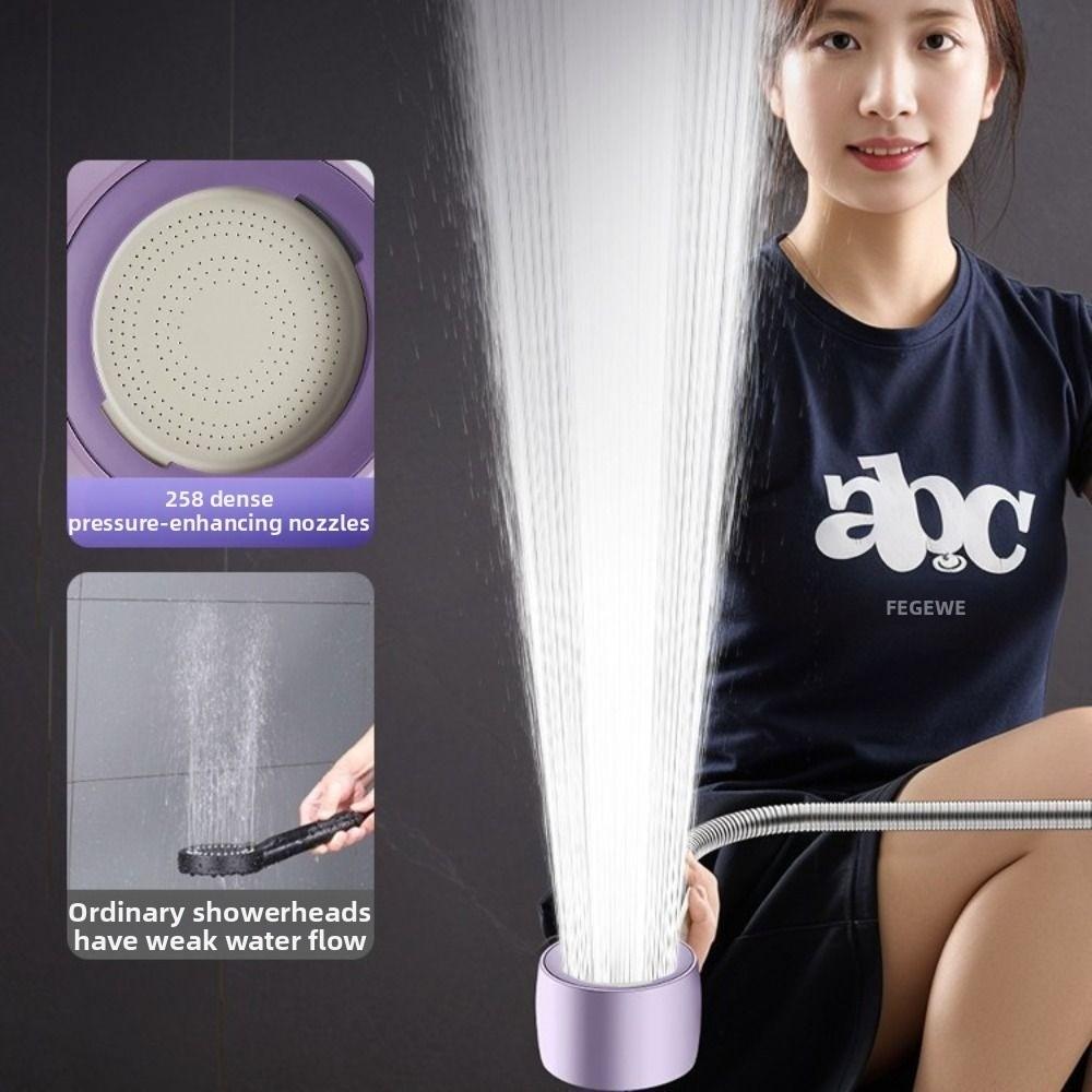 Detachable Handheld Shower Head 3-Speed Adjustable Anti Blocking High Pressure Shower Large Flow Rainfall