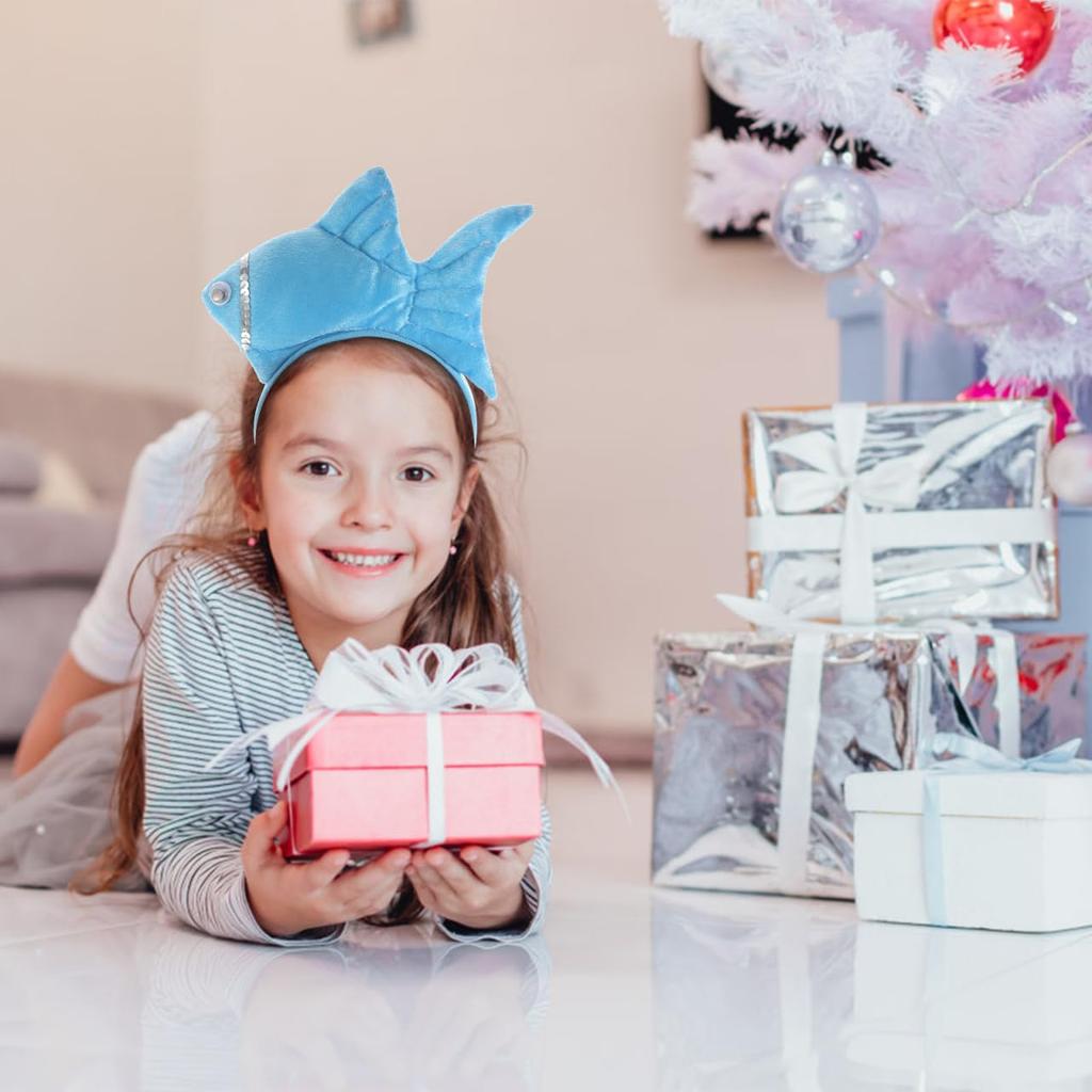 TOYANDONA Fish Headband, Goldfish Headband, Funny and Cute Animal Headgear, Halloween Plush Hair Accessory, Face Washing, Cosplay, Costume Parties,