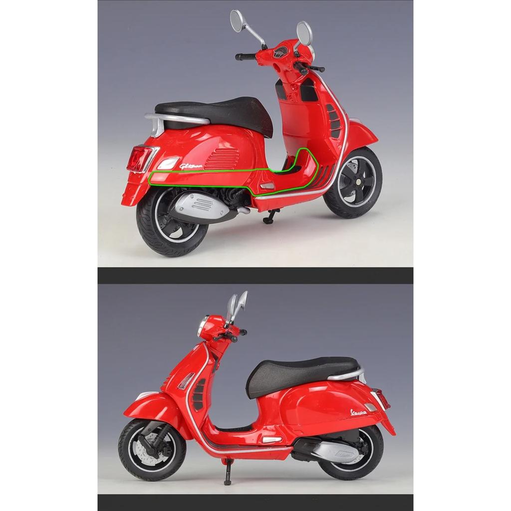 Welly 1/12 Vespa GTS Super 2020 Alloy Classic Leisure Motorcycle Model Simulation Metal Street Motorcycles Model Childrens Gifts