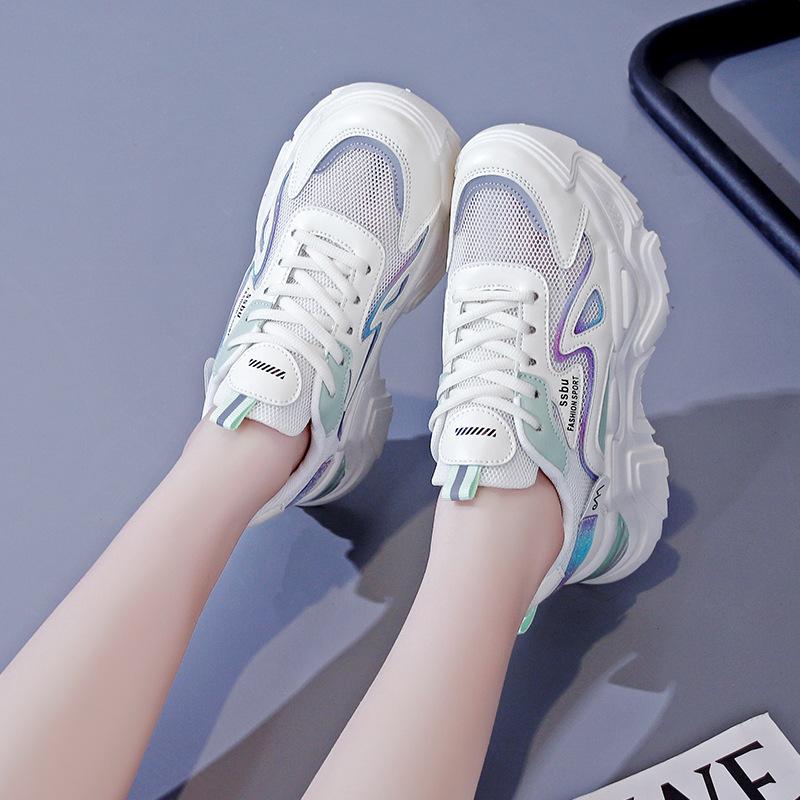 Frühling neue trendige ins Dad-Schuhe atmungsaktive Studenten-Sneaker höhenverstellbar Streetwear K