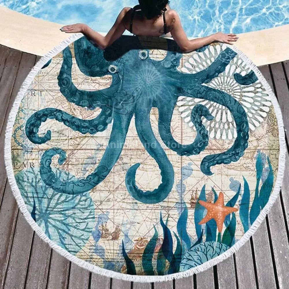 Black 3D Tiger Round Beach Towel Animal Theme Bath Towel Microfiber Fabric Size Swimming Travel Sport Adult Beach Towel