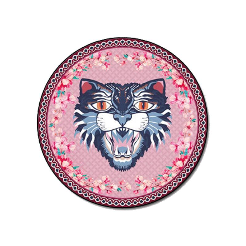 Bubble Kiss American Style Girl Room Round Carpet Pink Wild Cat Head Pattern Bedroom Rug Home Balcony Sofa Decor Floor Carpet