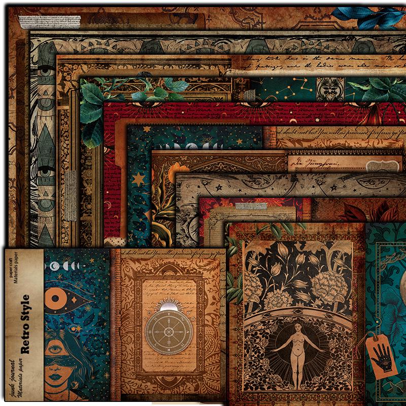 Retro Abstract Human Body Art Pattern Journal - 10 Paper Sheets