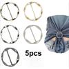 5Pcs Scarf Ring Clips, T-Shirt Collar Clips, Women'S Fashionable Metal Round Ring Buckles, Clothing Fasteners